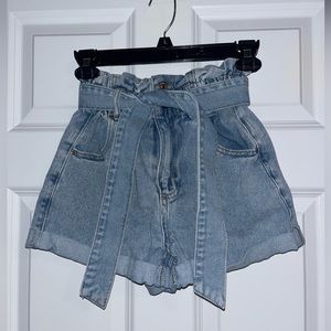 Forever 21 Belted Denim Shorts